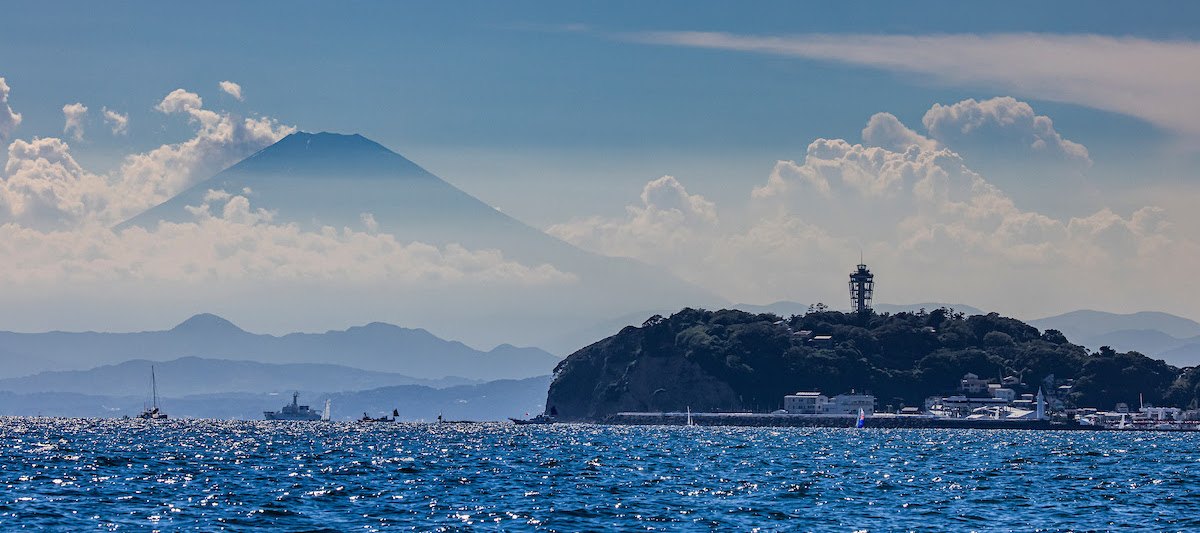 Mount Fuji looms over Enoshima, venue for the 1964 and Tokyo 2020 Games