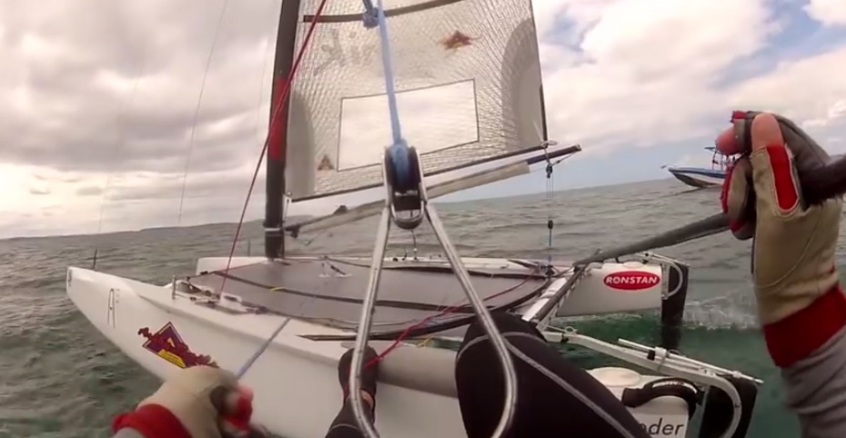 Nathan Outteridge onboard foiling A-Class