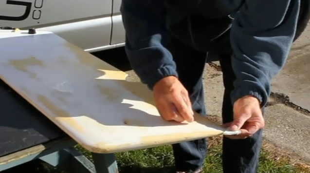 Repairing a damaged dinghy centerboard